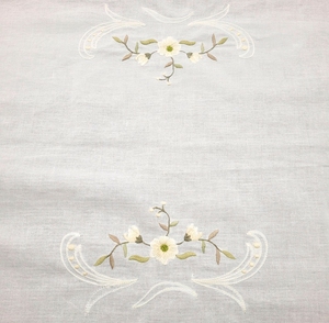Wholesale Embroidered Flowers Design <b>Table</b> <b>Runner</b> High Quality White Cotton Hemstitch <b>Table</b> <b>Runner</b> for Home Hotel - Product Image 5