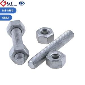 Boulons à tête hexagonale ASTM A193 A193M Grade GR <span class=keywords><strong>B5</strong></span> B6 B6X B7 B7M B16, tiges filetées, barres filetées avec écrous hexagonaux A194 Gr2h, zinc noir HDG - Product Image 5