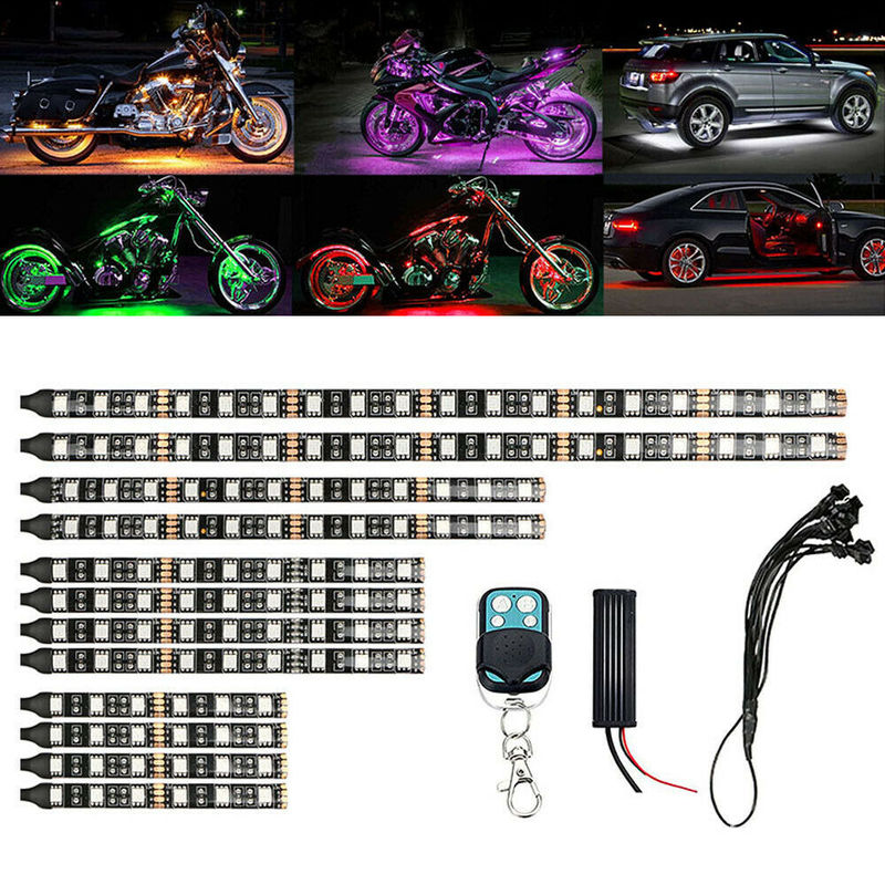 New 12PCS RGB Atmosphere Lamp Motorbike