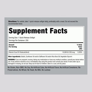 Vitamine D3 de haute qualité SANS GLUTEN Soutient la santé immunitaire et osseuse Améliore l'absorption du calcium Gélule molle - Product Image 2