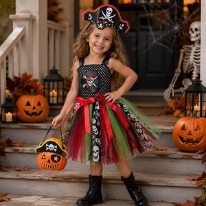 Vestido de Tul de Princesa para Niñas, Disfraz de Año Nuevo con Diseño de Calavera, Traje de Cosplay para Niñas para Representaciones Escénicas y Bailes de Máscaras - Product Image 1