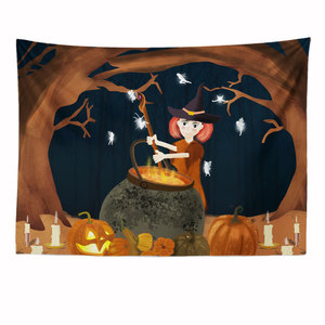 Halloween bruja espeluznante aterrador calabaza Casa Encantada casa decoración pared colgante de pared tapiz - Product Image 5