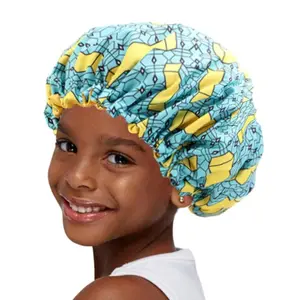 Bambini Bonnet Kids Sleeping Hat Toddler Satin Cap berretto da notte regolabile cappelli da notte per bambini berretto con stampa africana per capelli naturali