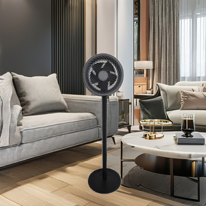 Petit ventilateur de circulation sur pied en plastique gris de 9 pouces, à moteur en aluminium haute vitesse, pratique pour la maison et l'extérieur (garage) H - Product Image 2