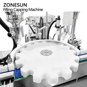 เครื่องบรรจุผงแบบอัตโนมัติ ZONESUN ZS-AFC51 แบบโมโนบล็อก พร้อมระบบโรตารี่เซอร์โว สำหรับบรรจุชาเขียว นม โกโก้ และเครื่องปรุงรสในขวด พร้อมฝาปิด - Product Image 4