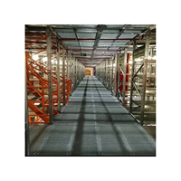 Étagère de mezzanine robuste en acier à 5 niveaux, protection contre la corrosion, plancher en acier massif, assemblage par vis, poli