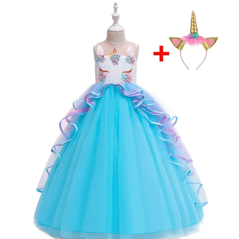 MQATZ New unicorn girl dresses 4-14 anni in stock fashion prom event frock party dress