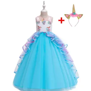 MQATZ New unicorn girl dresses 4-14 years in stock fashion prom event frock party dress