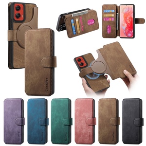 Funda Magnética con Ranuras para Tarjetas y Soporte para Motorola Edge 60 Fusion <span class=keywords><strong>Moto</strong></span> G86, Funda Tipo Libro de Cuero PU - Product Image 1