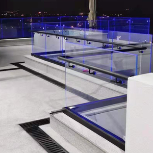 Barandilla <span class=keywords><strong>de</strong></span> Aluminio con Canal en U e Iluminación LED, con Balaustrada <span class=keywords><strong>de</strong></span> Vidrio Laminado Templado para Escaleras, Balcones y Terrazas - Product Image 3