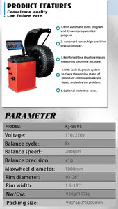 Équilibreuse de roues de voiture portable et à prix d'usine avec affichage numérique, équilibreuse de roues combinée - Product Image 4
