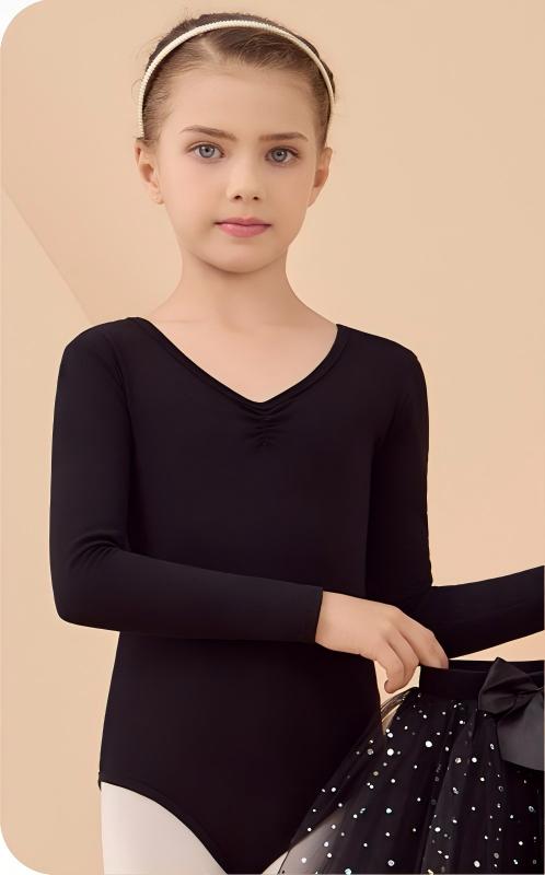 Black long sleeve leotard