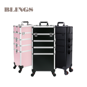 4 In 1 Professionele Grote Capaciteit Nagellak Organizer Luxe Stijl Rollende Make-Up Trolley Case Maatwerk Logo Low Moq - Product Image 1