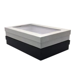 Scatole Regalo in Carta con Coperchio Trasparente in <span class=keywords><strong>Plastica</strong></span>, Confezioni con Finestra in PVC per Imballaggio di Biancheria Intima, Vestiti, Sciarpe e Magliette - Product Image 6