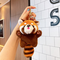 Porte-clés en peluche en forme de raton laveur en PP, jouet populaire en gros pour machine à griffes, fabriqué en Chine