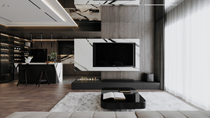 <span class=keywords><strong>Estilo</strong></span> moderno al por mayor de pared de televisión moderna de madera consola multimedia de lujo muebles de sala de estar <span class=keywords><strong>mueble</strong></span> de TV montado en la pared - Product Image 4