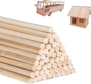 Tiges de chevillères rondes en bois massif durables - Matériaux de bricolage modernes autoportants pour l'artisanat - Product Image 2