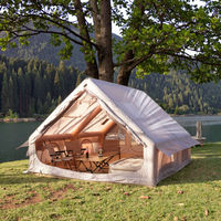 Tente de camping gonflable portable de luxe quatre saisons, imperméable, 12 mètres carrés, tente de camping en plein air