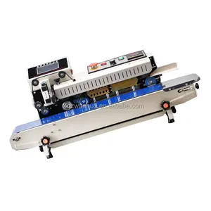 FR-1600 Ink Coding Plastic Film Bags Band Sealer Machine Continuous Sealing Machine With Expiry Date Inkjet Printer