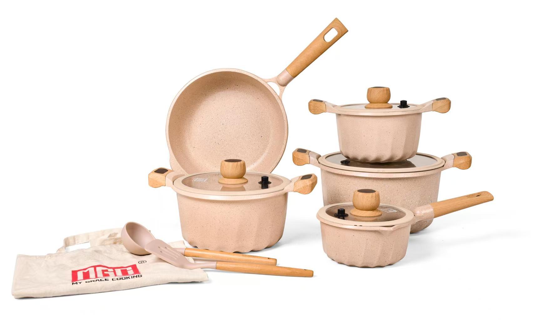 MGC Modern Design Style Induction Bottom Die-Cast Aluminum Sauce Pan Kitchenware for Frying and Soups Pots Set · image 2