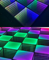 15W Disco dj Lumières de Scène Verre Trempé Magnétique Infinity Miroir Panneau Effet 3d LED Piste de Danse pour la Fête de Mariage
