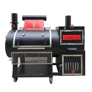 Customized Large Outdoor Barbecue Grill With Wheels Charcoal BBQ Grills With Offset Smoker Charcoal Grills For Sale