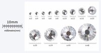 OPL Grosir SS3-SS40 Topaz Glass Flatback 12-Facet Rhinestone Perekat untuk Seni Kuku-1440pcs Paket Besar Berkilau untuk Kuku