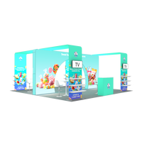 Stand d'exposition pour salon professionnel avec écran LED rétroéclairé, assemblage sans outil, en aluminium personnalisé 20x20