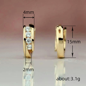Orecchini a cerchio scintillanti da donna, delicati e rotondi, gioielli alla moda per l'uso quotidiano - Product Image 5