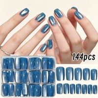 96/144 pièces de faux ongles en acrylique de haute qualité, effet œil de chat, colorés, vente en gros, ongles à presser, couverture complète