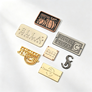 Custom Manufacture Metal Logo Tags Private Brand Sew-on <b>Labels</b> Accept Custom Design Metal <b>Name</b> Badges for Garment & Luggage - Product Image 3