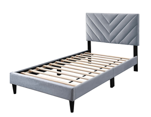 Lit double moderne réglable et confortable avec revêtement en velours - Product Image 4