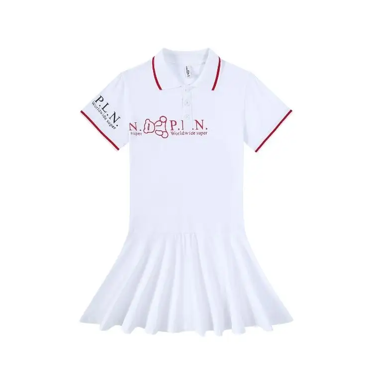 new fashion summer Dress100%cotton pure color sport girl dress