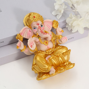 รูปปั้นช้างเรซิ่น รูปปั้นพระพุทธรูปไทย งานแฮนด์เมด วาดด้วยมือ รูปปั้นเทพเจ้าฮินดู สำหรับตกแต่งภายในวัดในเอเชียตะวันออกเฉียงใต้ - Product Image 3