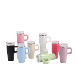 Factory Wholesale <b>40oz</b> Insulated <b>Tumbler</b> <b>with</b> <b>Handle</b> Lid Food Grade 304 Stainless Steel Car Travel Water Cup Custom Prin - Product Image 1