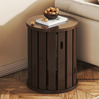Home Light Meubles de luxe Table basse ronde en bois massif et ensemble de chaises Table à manger Set de 4 chaises pliables amovibles et rotatives
