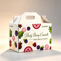 Caja de Regalo de Papel Plegable con Asa Integrada, Impresa Personalizada, para Empacar Frutos Secos, Aperitivos y Alimentos