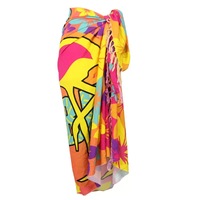 Pareo de Playa 100% Rayón, Falda Envolvente, Cubre Traje de Baño, Tie Dye