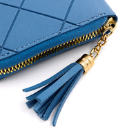 Dompet Wanita Model Clutch Vintage Terbaru dengan Ritsleting Panjang, Bahan PU, Desain Tas Tangan