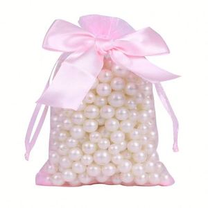 Petits sacs en organza transparent avec nœud 11x16cm, sacs en maille romantiques pour bijoux, emballage de boucles d'oreilles, sachets pour mariage, fête de Noël - Product Image 6
