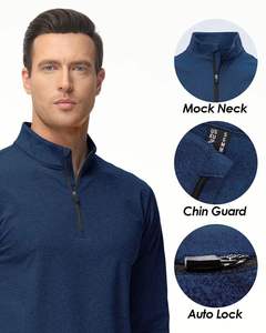 Training Jogging Wear Men's Half Zip Sweatshirt Pullover Lined Heather <b>Long</b> <b>Sleeve</b> <b>Golf</b> Shirts 1/4 Half Zip Sweatshirts - Product Image 2