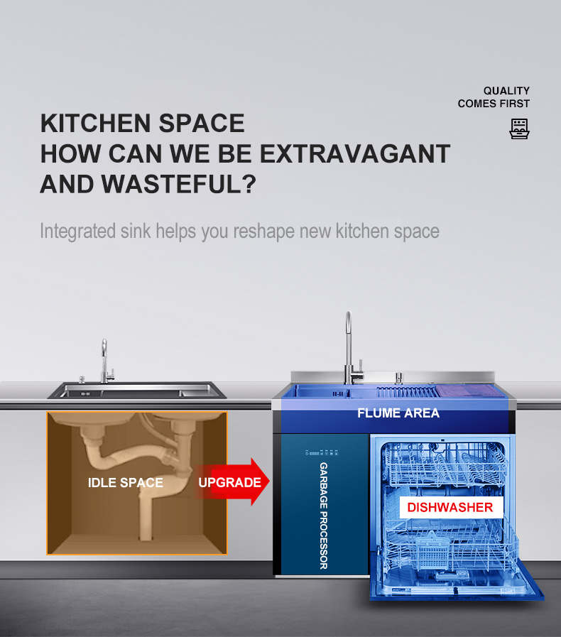 Sink Dishwasher Integrated Embedded Built-in Cabinet Type Multifunctional Drawer Type Automatic Household Intelligent Dishwasher