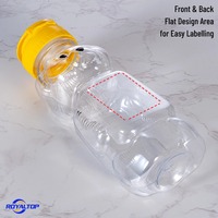 Vente en gros de bouteilles en plastique en forme d'ours de 240 ml, 350 ml, 500 ml, pots à miel transparents avec couvercle à valve en silicone