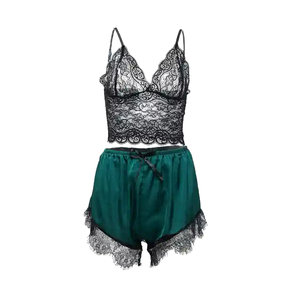 Conjunto de Pantalones Cortos de Dormir sin Mangas con Cuello en V, 100% Algodón Transpirable para Mujer, Corte Holgado y Suave, Ligero y Cómodo - Product Image 1