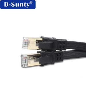 Cable de Red Plano STP CAT8 de 40 Gbps y 2000 MHz, Cable Ethernet con Blindaje de PVC RJ45 de 30 AWG, Cables de Conexión Cat 8, Cobre Desnudo 8p8c - Product Image 4