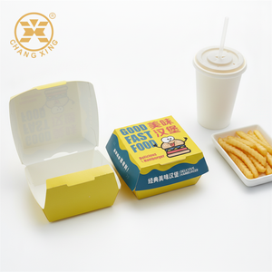 Boîte alimentaire pour hamburger, impression CMYK aux couleurs attrayantes, boîte à salade jetable pour vente au détail, boîte à emporter en carton <span class=keywords><strong>blanc</strong></span>, vente en gros OEM - Product Image 1