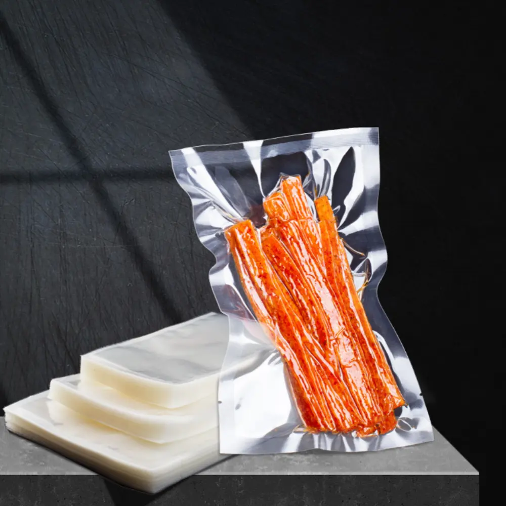 カスタマイズされた印刷ロゴ食品肉チキンパッキングエンボス加工高温調理ナイロン真空収納バッグ