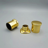 Collar de bomba de Perfume personalizado de 13mm y 15mm, tapa de botella de cilindro redondo cosmético a prueba de fugas de plástico dorado de lujo con tapas