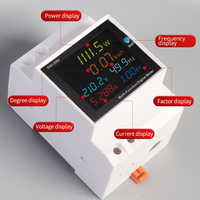 Compteur d'énergie sur rail DIN monophasé, compteur kWh numérique LCD AC 230V CHLOTAI