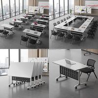 Bureau d'étude pliable et extensible moderne, tables de réunion modulaires, table de formation avec roulettes, bureaux intelligents pour salles de classe